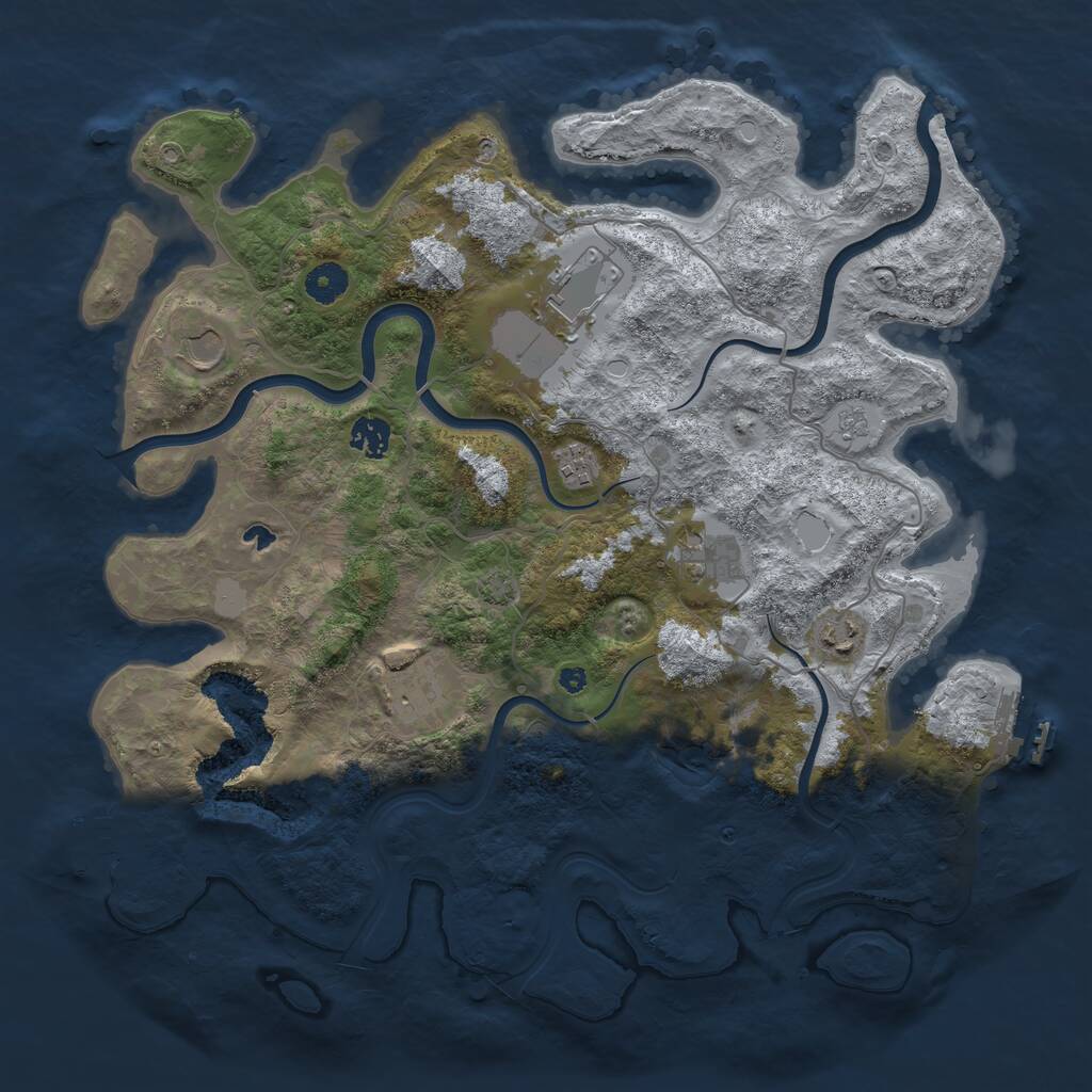 Rust Map: Procedural Map, Size: 4000, Seed: 1381444126, 12 Monuments