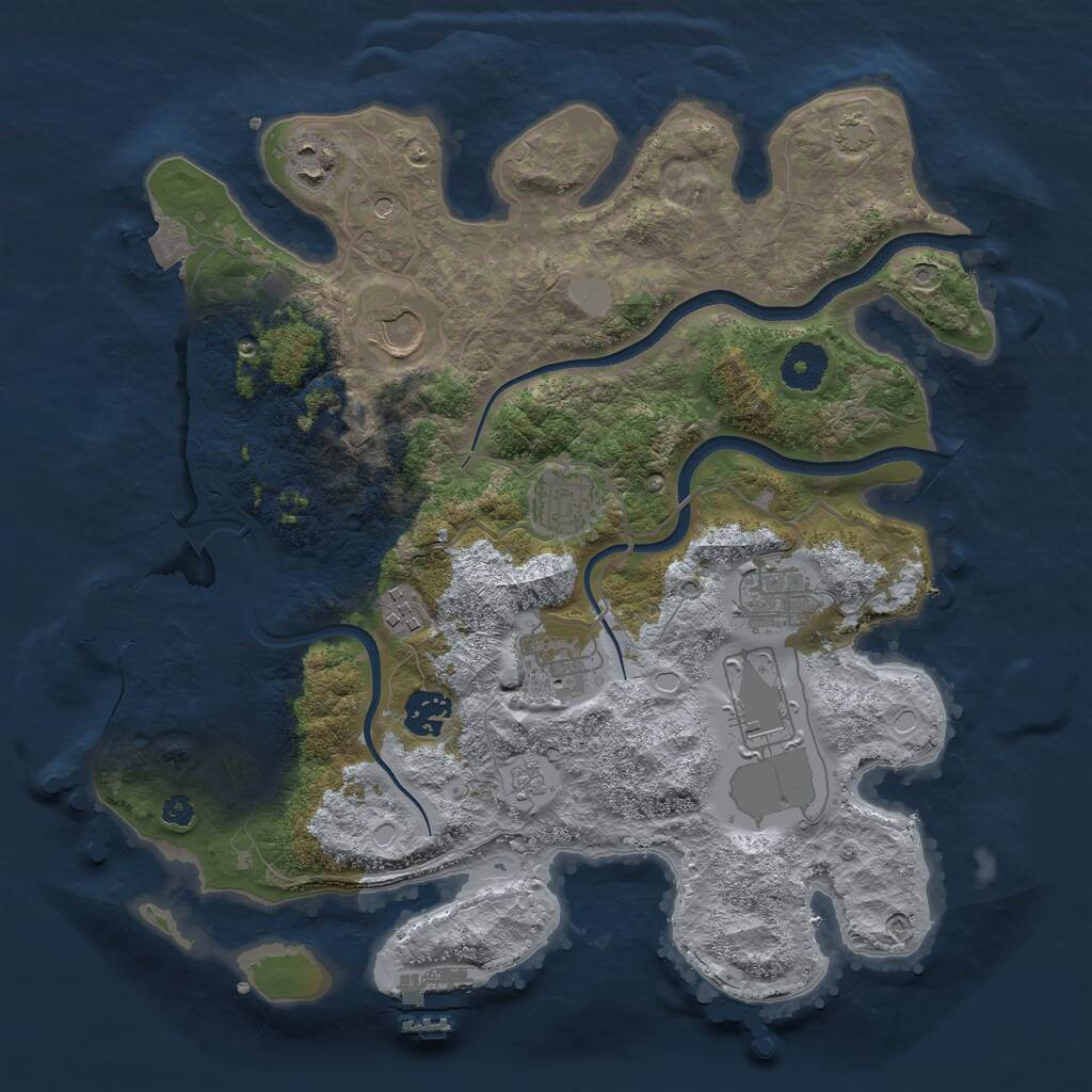Rust Map: Procedural Map, Size: 3500, Seed: 81748, 14 Monuments