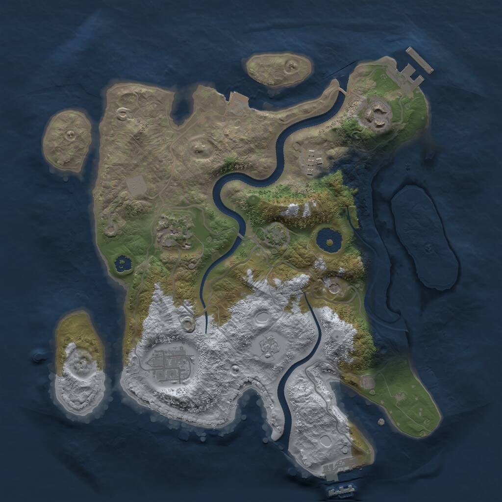 Rust Map: Procedural Map, Size: 3000, Seed: 7049265, 10 Monuments