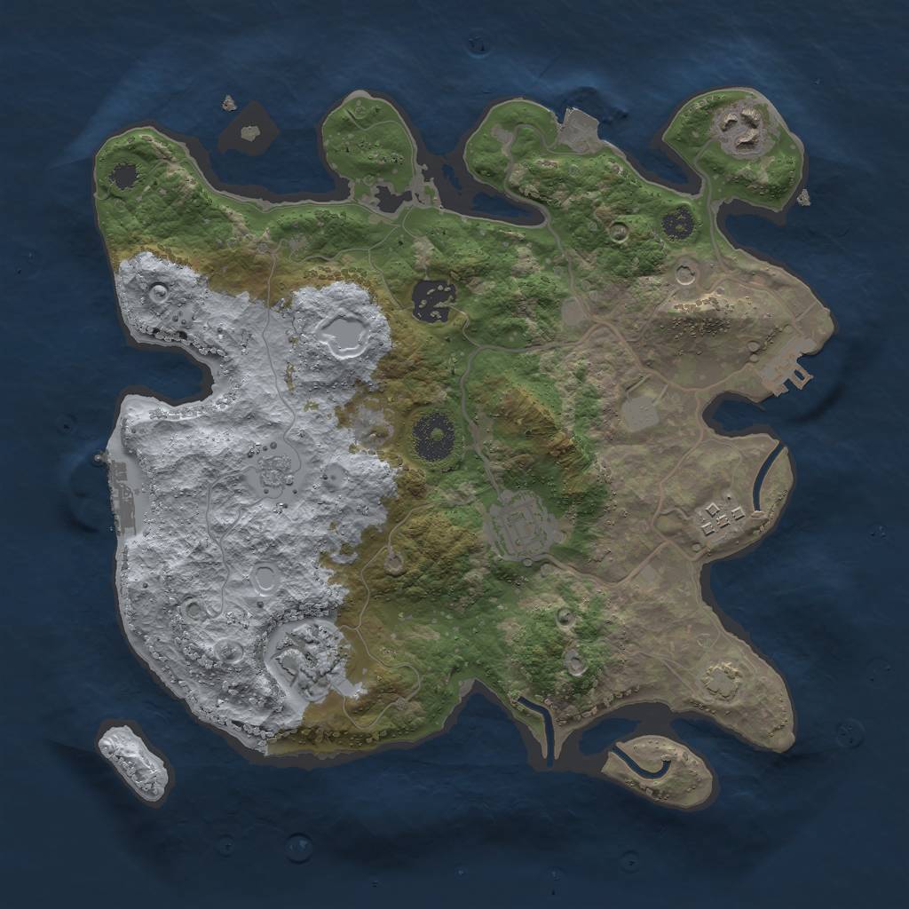 Rust Map: Procedural Map, Size: 3000, Seed: 9361074, 13 Monuments