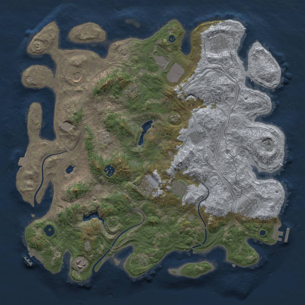Rust Map: Procedural Map, Size: 4250, Seed: 601107121, 17 Monuments