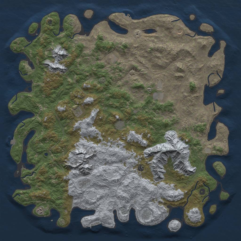 Rust Map: Procedural Map, Size: 6000, Seed: 1562112516, 19 Monuments