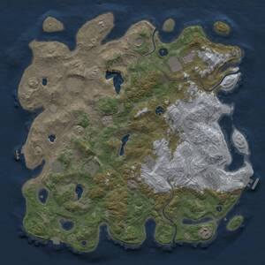 Thumbnail Rust Map: Procedural Map, Size: 4500, Seed: 1104516017, 17 Monuments