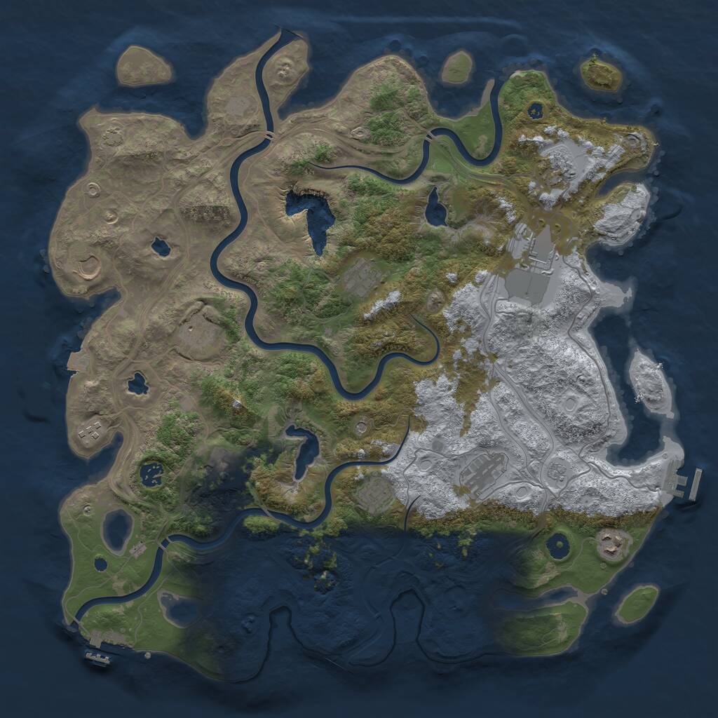 Rust Map: Procedural Map, Size: 4500, Seed: 1104516017, 17 Monuments