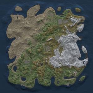 Thumbnail Rust Map: Procedural Map, Size: 4500, Seed: 1104516017, 19 Monuments