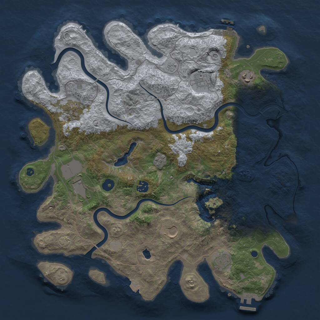 Rust Map: Procedural Map, Size: 4000, Seed: 1555525098, 14 Monuments