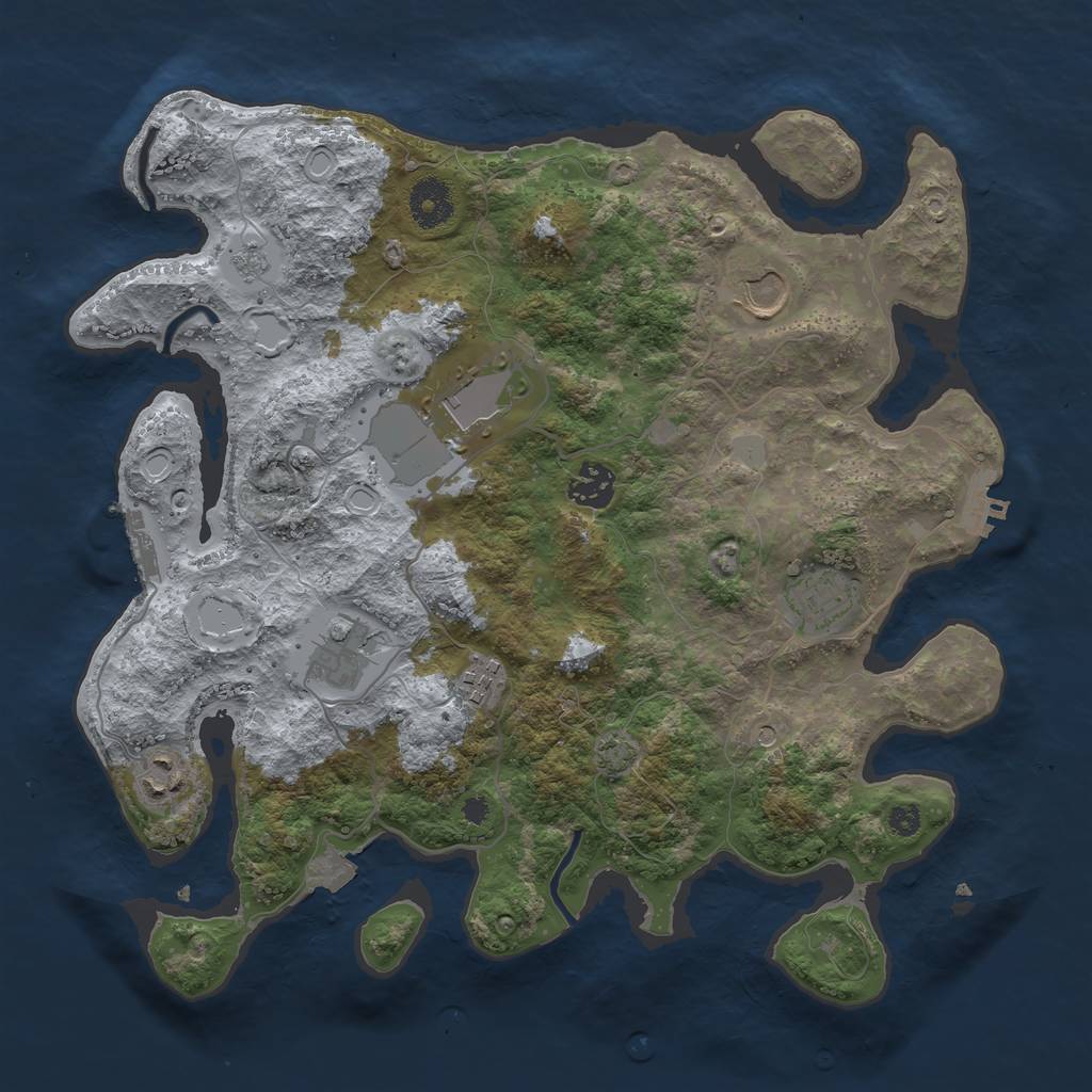 Rust Map: Procedural Map, Size: 3500, Seed: 818456699, 15 Monuments