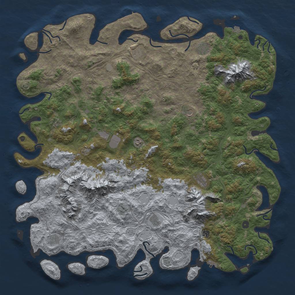 Rust Map: Procedural Map, Size: 6000, Seed: 9171982, 19 Monuments