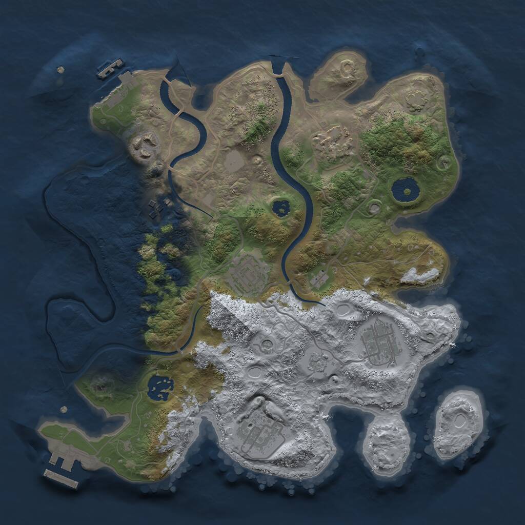 Rust Map: Procedural Map, Size: 3000, Seed: 1793100805, 13 Monuments