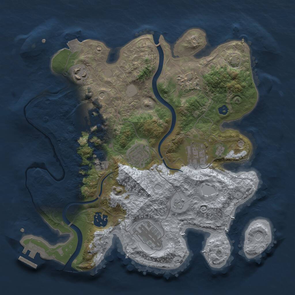 Rust Map: Procedural Map, Size: 3000, Seed: 1793100805, 13 Monuments