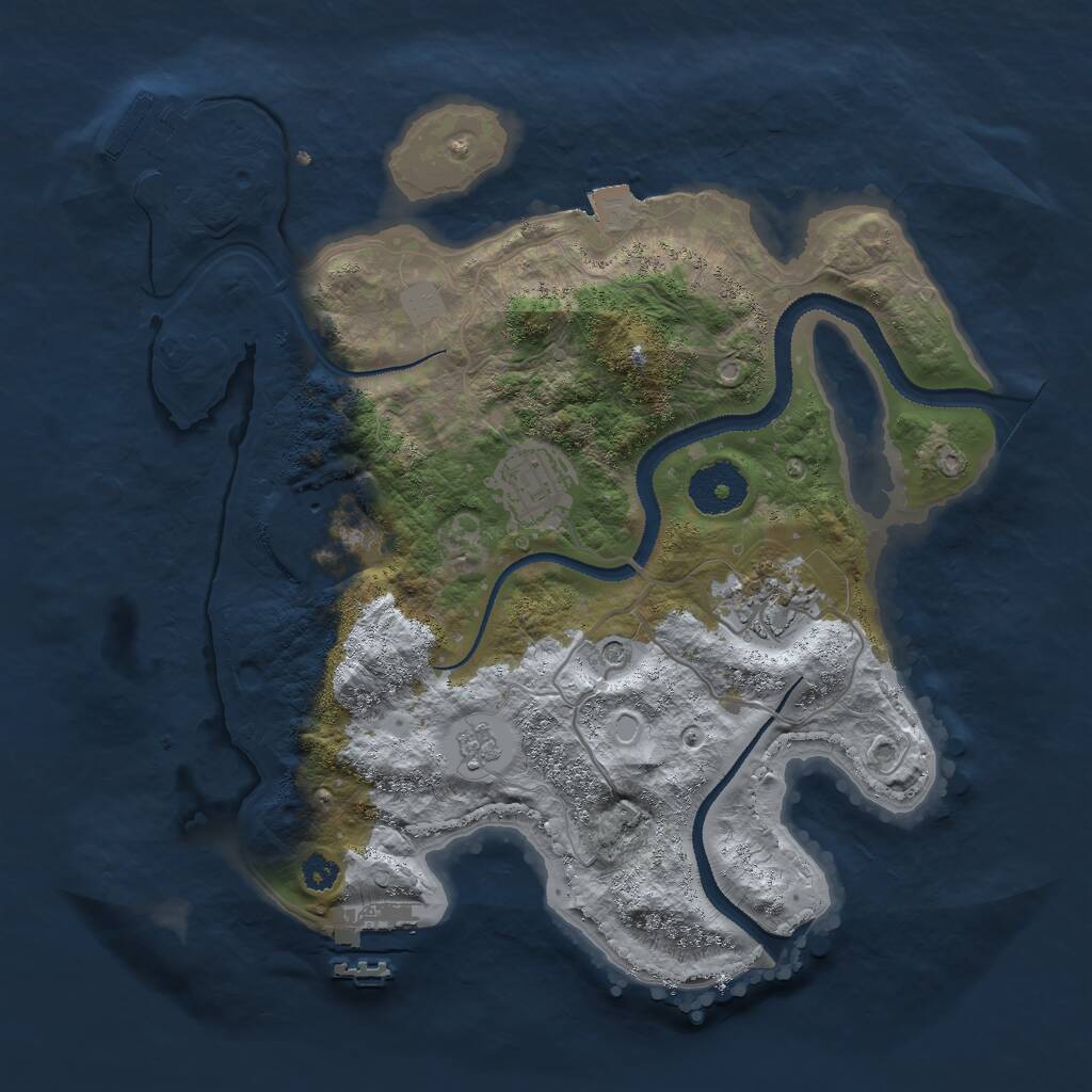 Rust Map: Procedural Map, Size: 3000, Seed: 36794, 8 Monuments