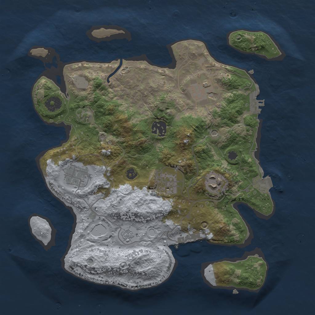 Rust Map: Procedural Map, Size: 3000, Seed: 5680179, 12 Monuments