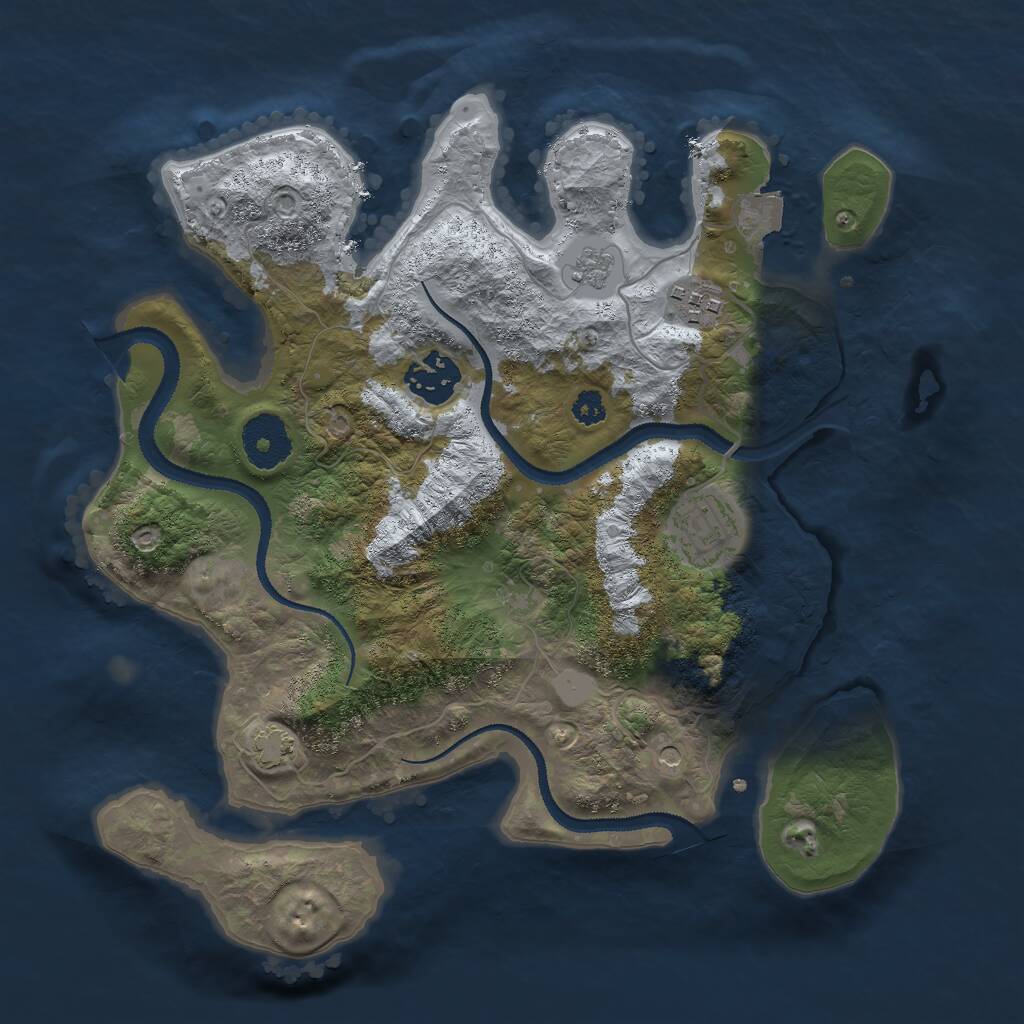 Rust Map: Procedural Map, Size: 3000, Seed: 191933, 7 Monuments