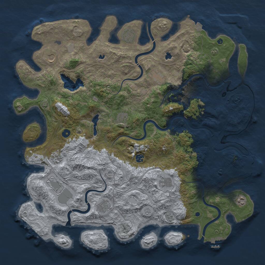 Rust Map: Procedural Map, Size: 4800, Seed: 156857, 17 Monuments