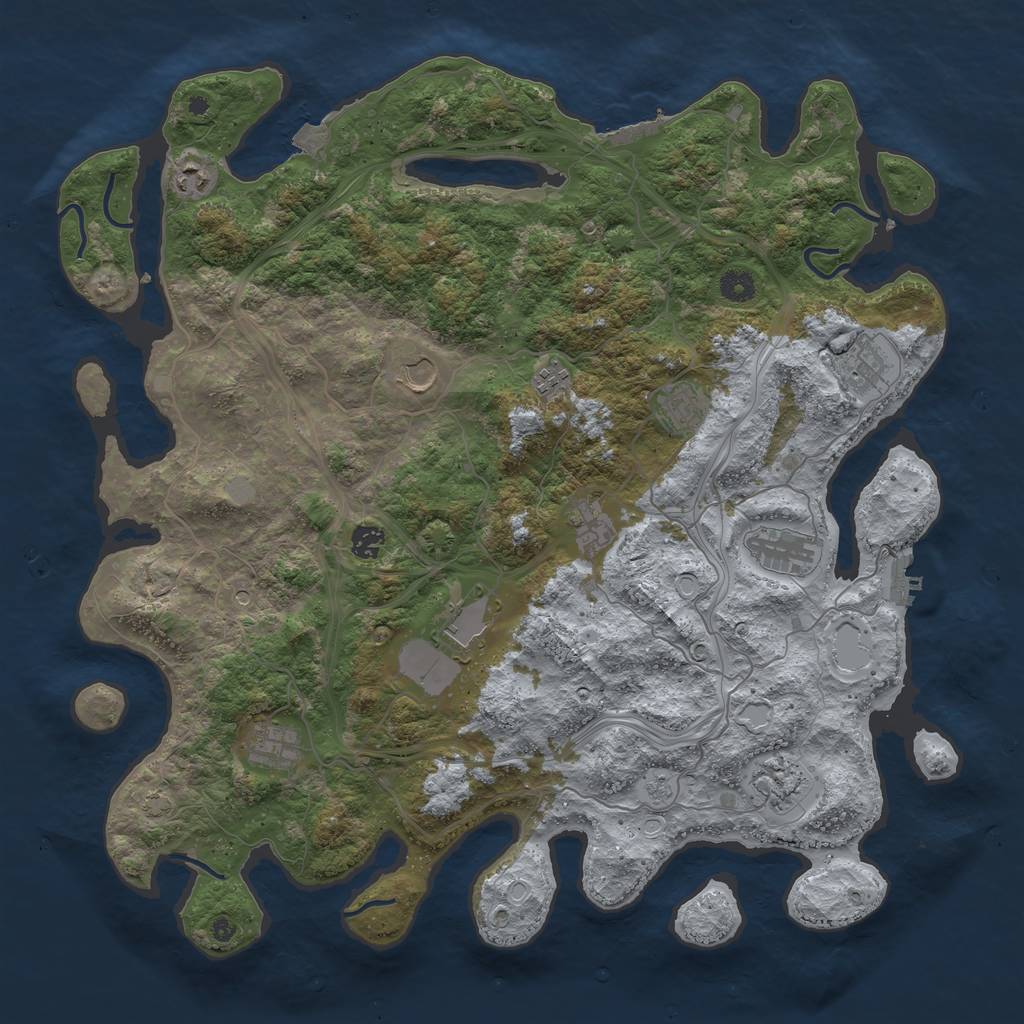 Rust Map: Procedural Map, Size: 4500, Seed: 198753, 19 Monuments