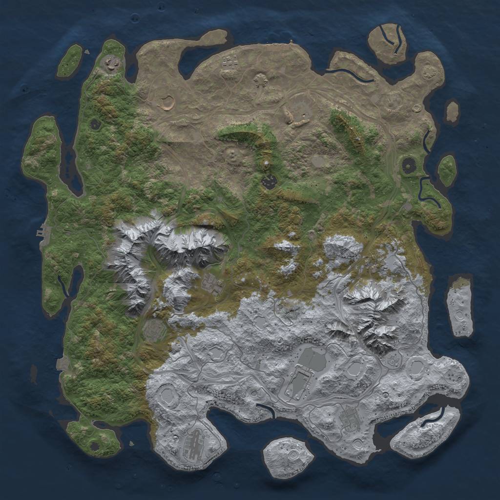 Rust Map: Procedural Map, Size: 5000, Seed: 36794, 19 Monuments