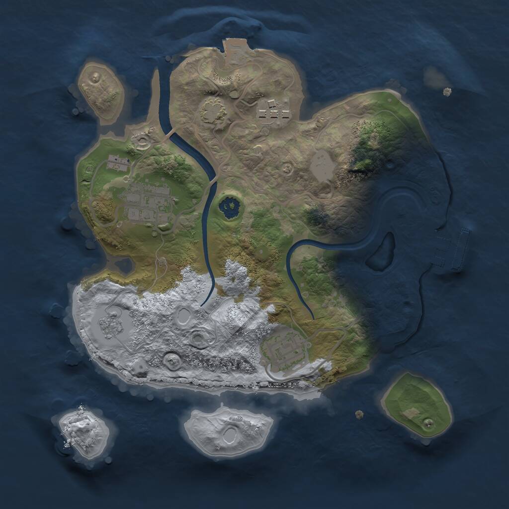 Rust Map: Procedural Map, Size: 2447, Seed: 500, 7 Monuments