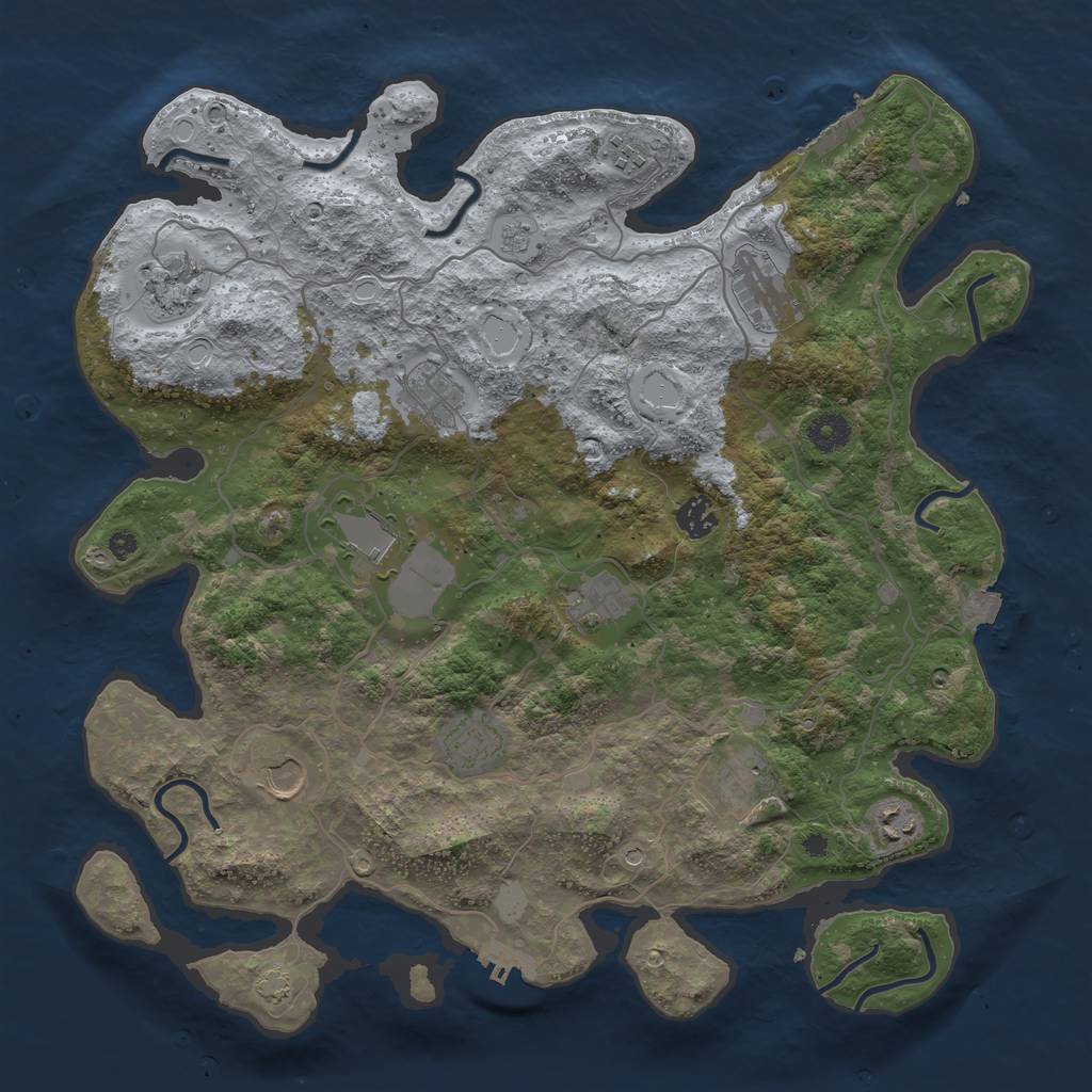 Rust Map: Procedural Map, Size: 4000, Seed: 26051, 19 Monuments