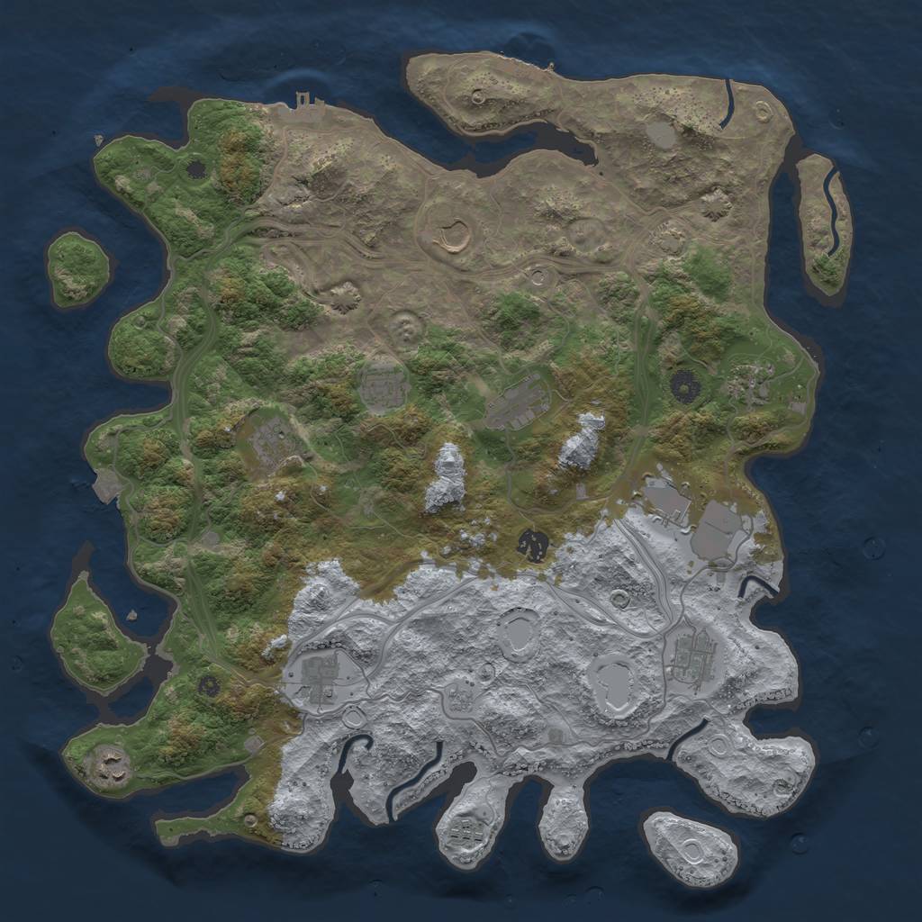 Rust Map: Procedural Map, Size: 4300, Seed: 453, 19 Monuments