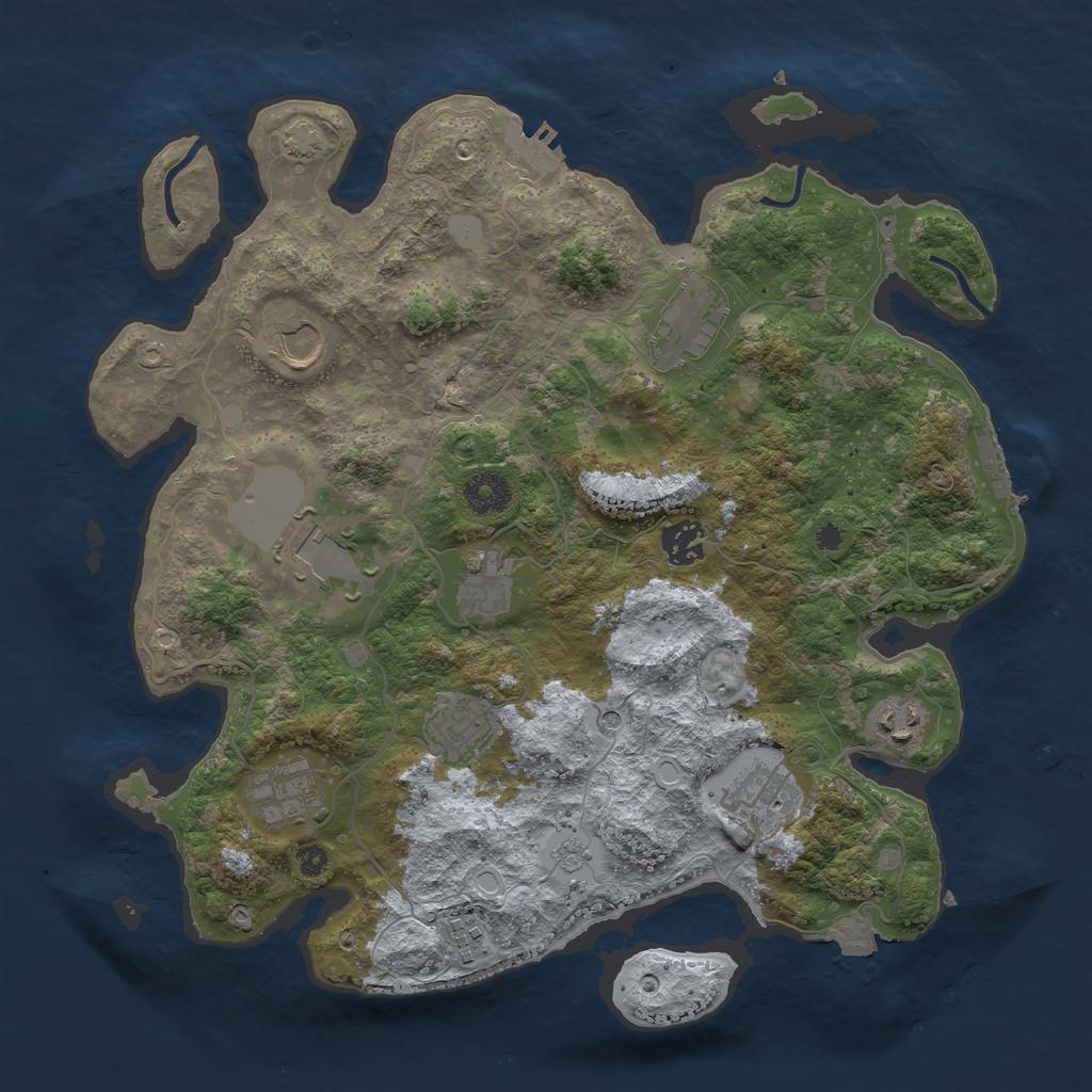 Rust Map: Procedural Map, Size: 3600, Seed: 22603, 18 Monuments