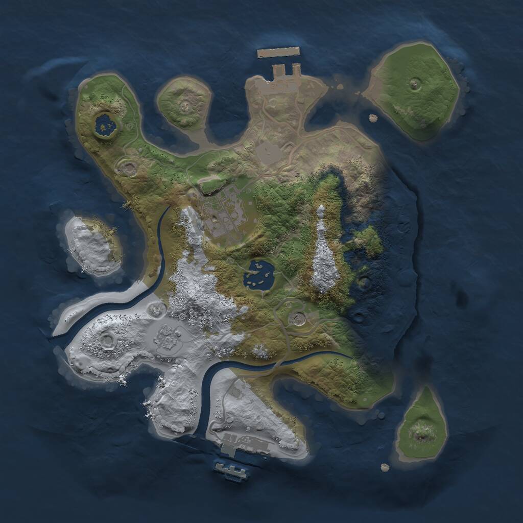 Rust Map: Procedural Map, Size: 2500, Seed: 367231135, 7 Monuments