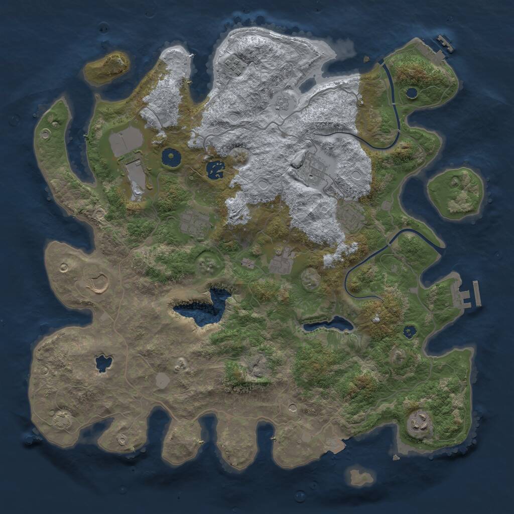 Rust Map: Procedural Map, Size: 4000, Seed: 546256524, 15 Monuments