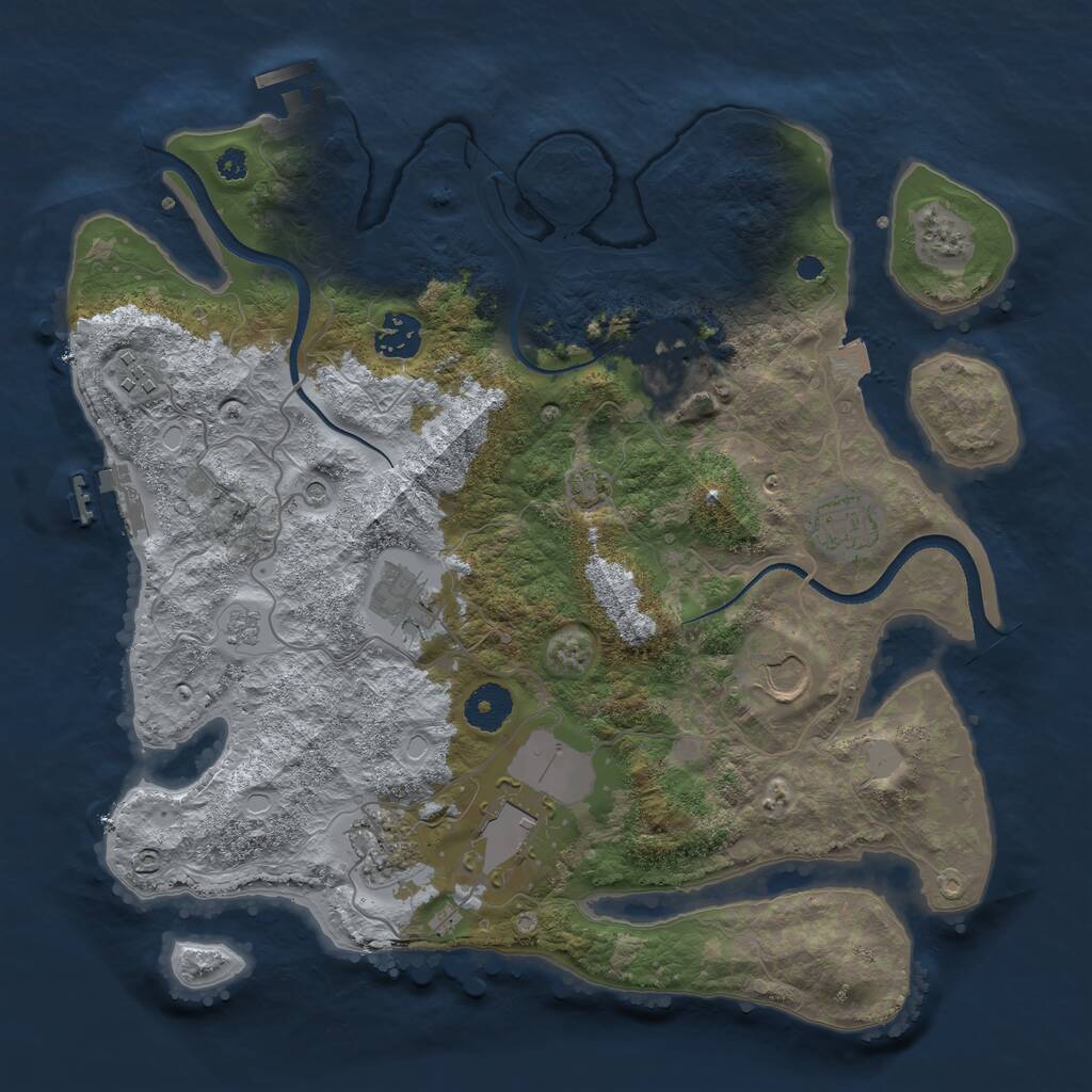 Rust Map: Procedural Map, Size: 3500, Seed: 1417053020, 14 Monuments