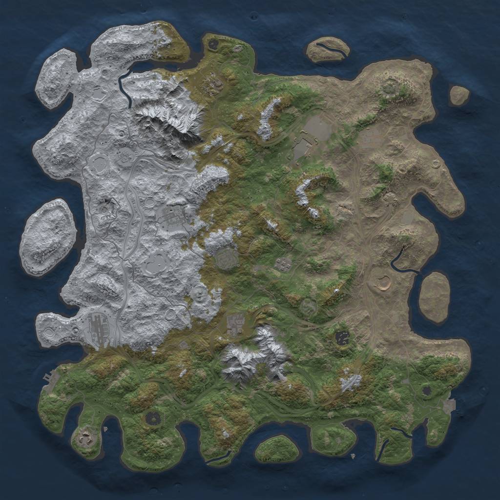 Rust Map: Procedural Map, Size: 5000, Seed: 53237672, 18 Monuments