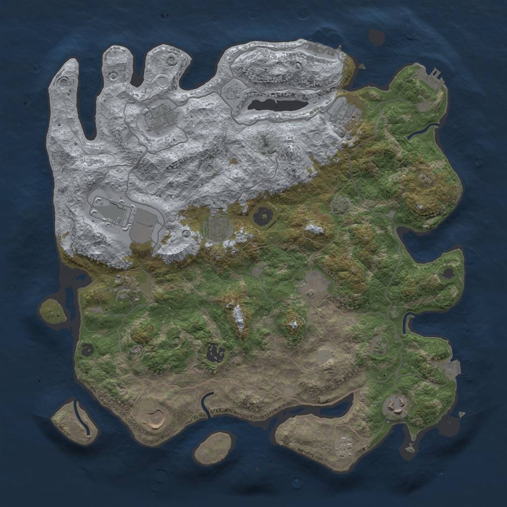 Rust Map: Procedural Map, Size: 4000, Seed: 359417172, 18 Monuments