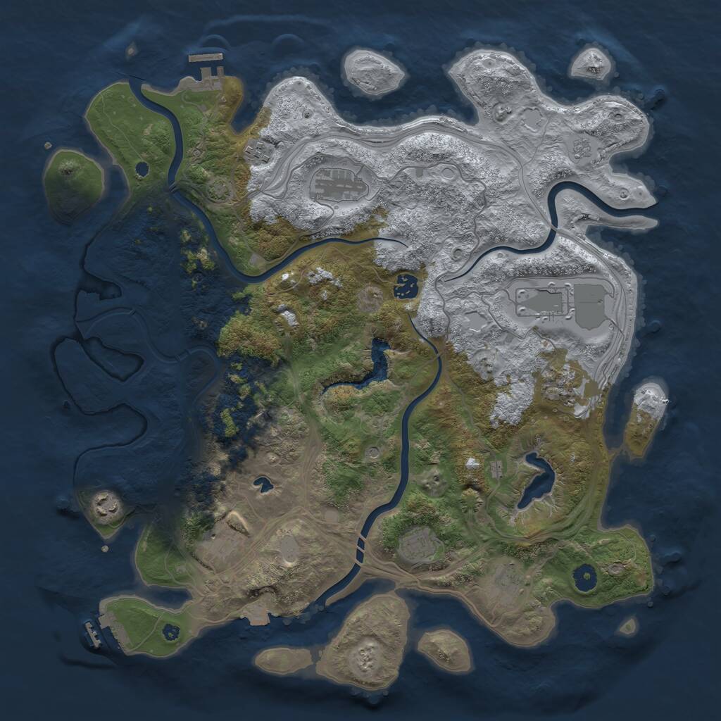 Rust Map: Procedural Map, Size: 4250, Seed: 1421016375, 15 Monuments