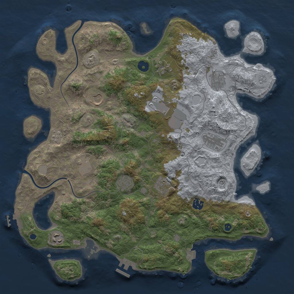 Rust Map: Procedural Map, Size: 3975, Seed: 1292, 17 Monuments