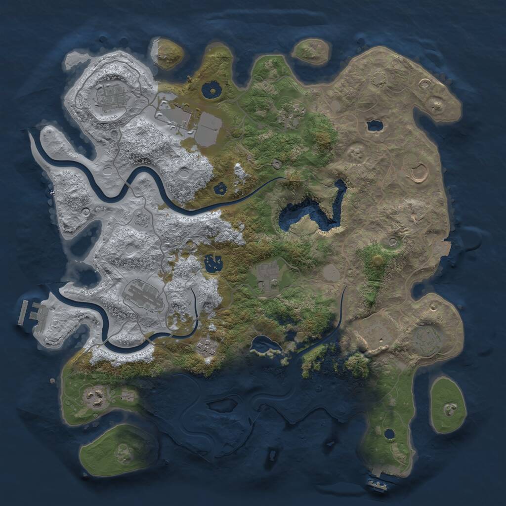 Rust Map: Procedural Map, Size: 4000, Seed: 1775713942, 17 Monuments