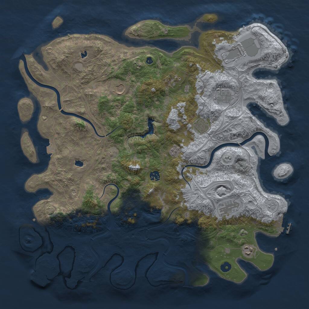 Rust Map: Procedural Map, Size: 4500, Seed: 71416712, 15 Monuments
