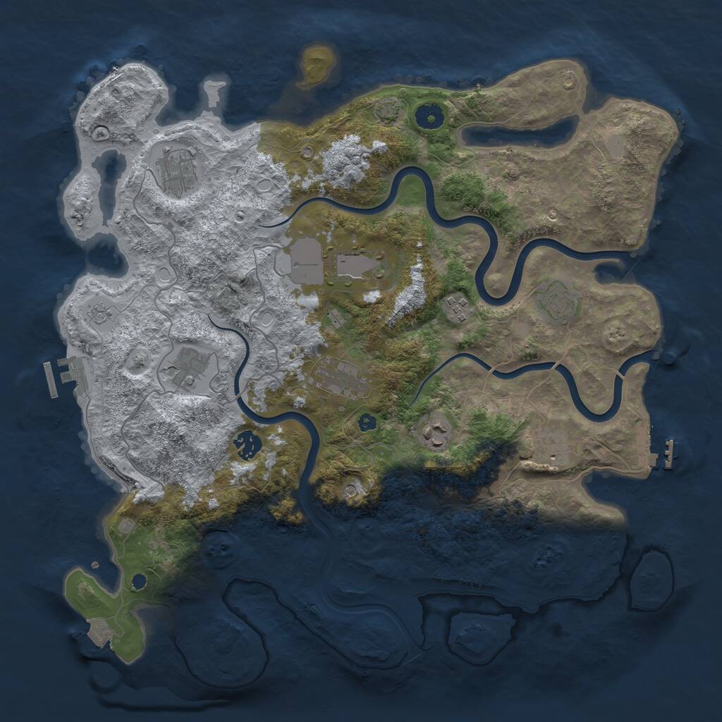 Rust Map: Procedural Map, Size: 3969, Seed: 1578, 15 Monuments