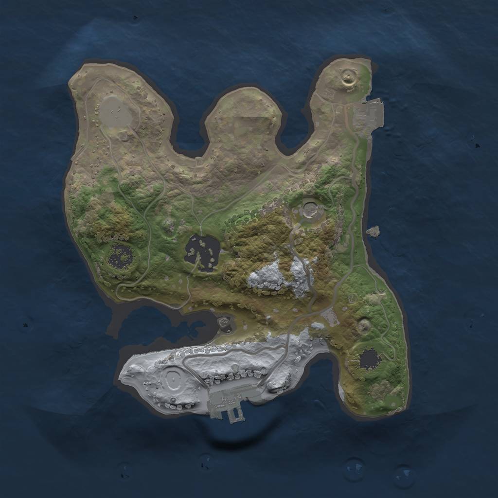 Rust Map: Procedural Map, Size: 2000, Seed: 864796, 6 Monuments