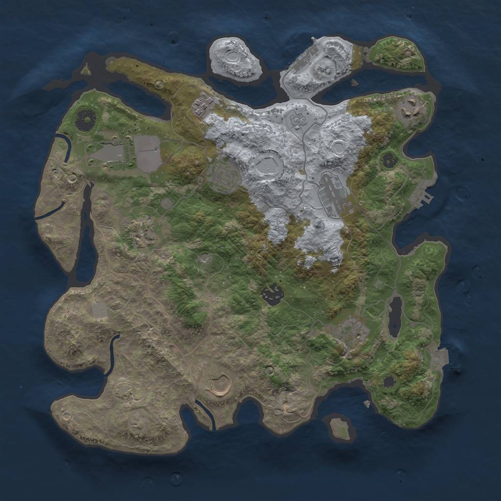 Rust Map: Procedural Map, Size: 3500, Seed: 830172413, 17 Monuments