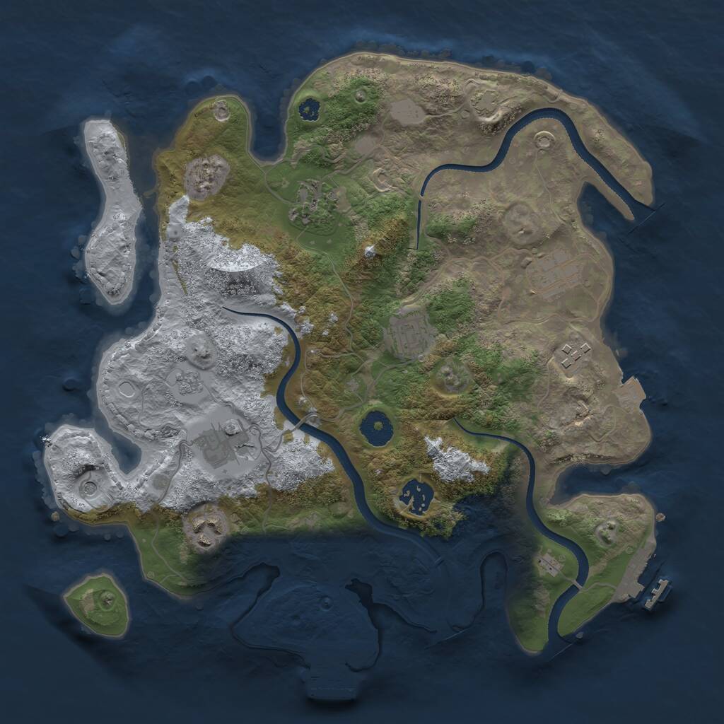 Rust Map: Procedural Map, Size: 3300, Seed: 134057764, 13 Monuments