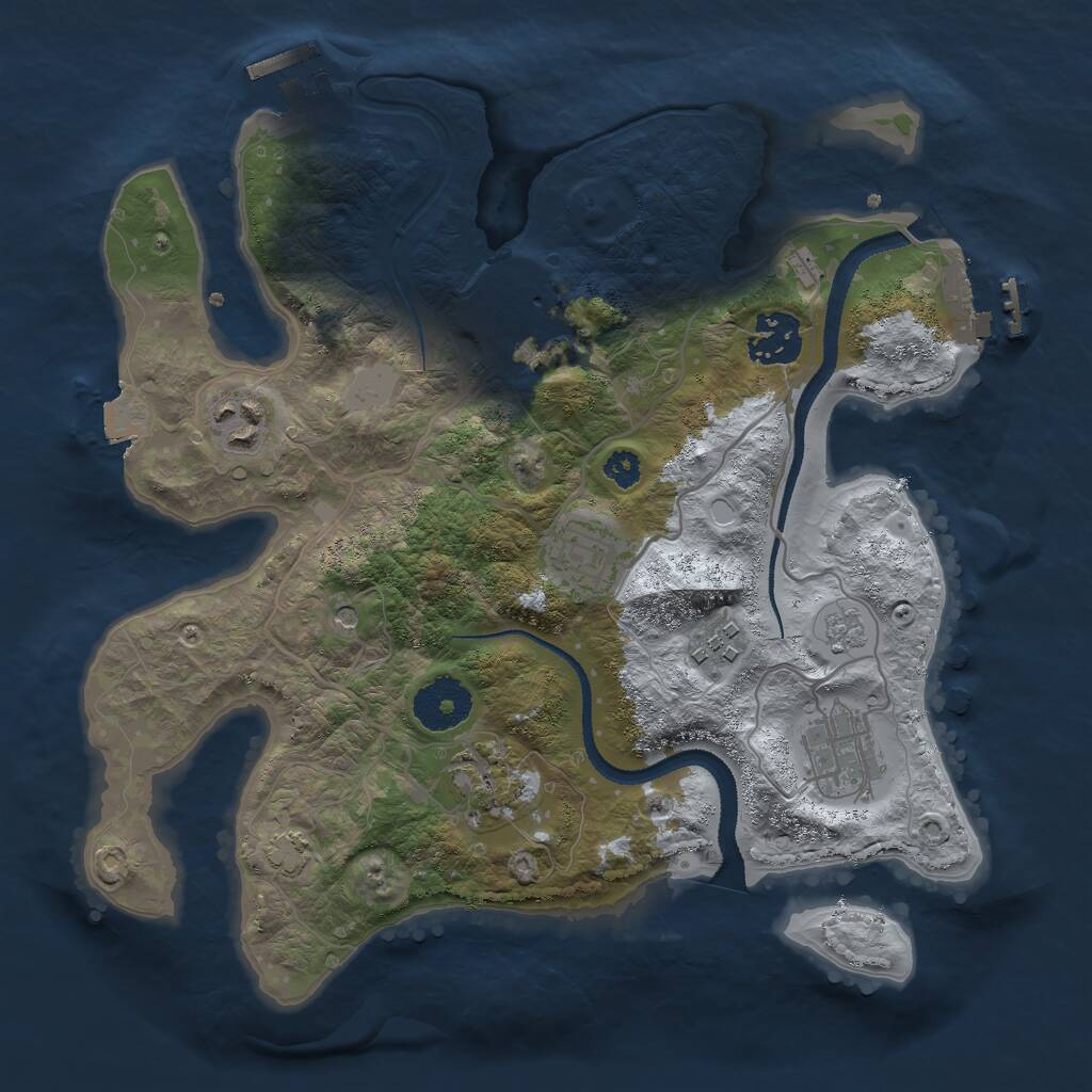 Rust Map: Procedural Map, Size: 3000, Seed: 282736271, 13 Monuments