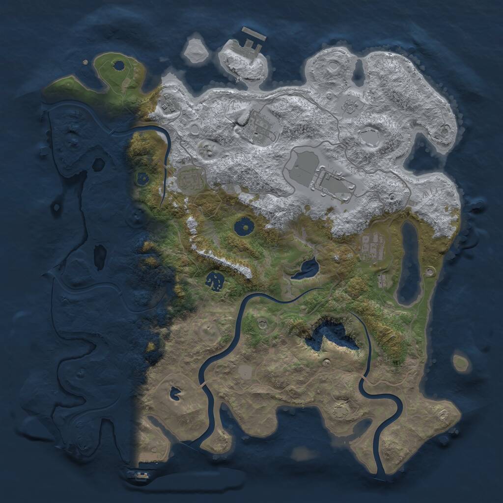 Rust Map: Procedural Map, Size: 4000, Seed: 5129064, 12 Monuments