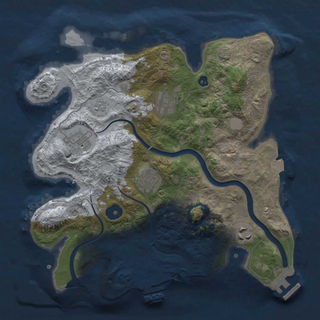 Rust Map: Procedural Map, Size: 3000, Seed: 54357386, 11 Monuments