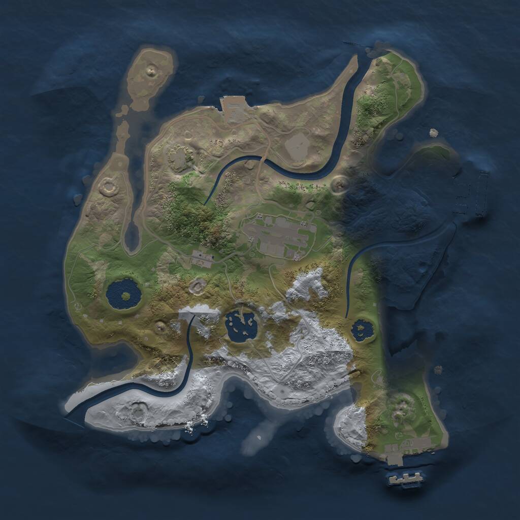 Rust Map: Procedural Map, Size: 2400, Seed: 1613600513, 6 Monuments