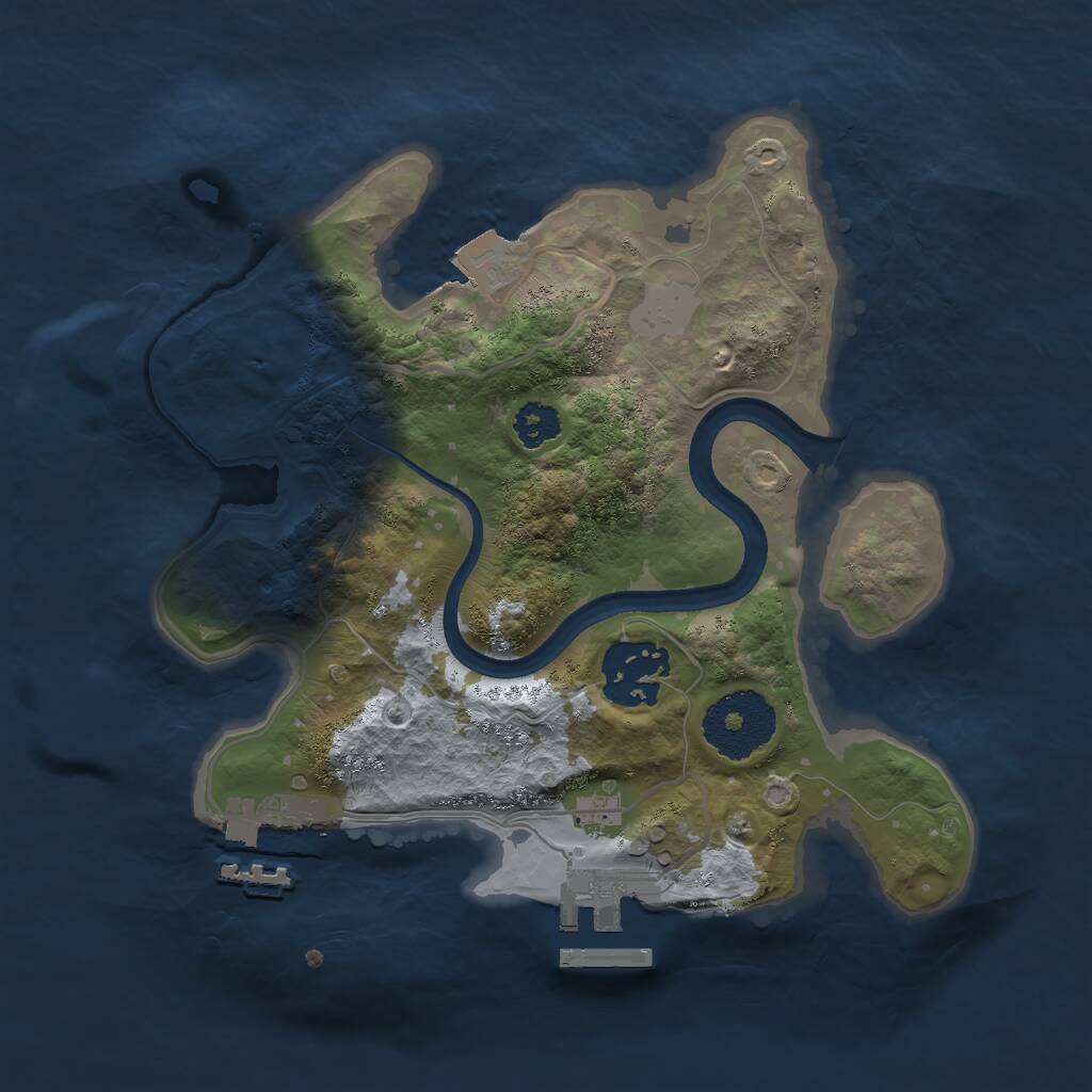 Rust Map: Procedural Map, Size: 2400, Seed: 438926078, 4 Monuments