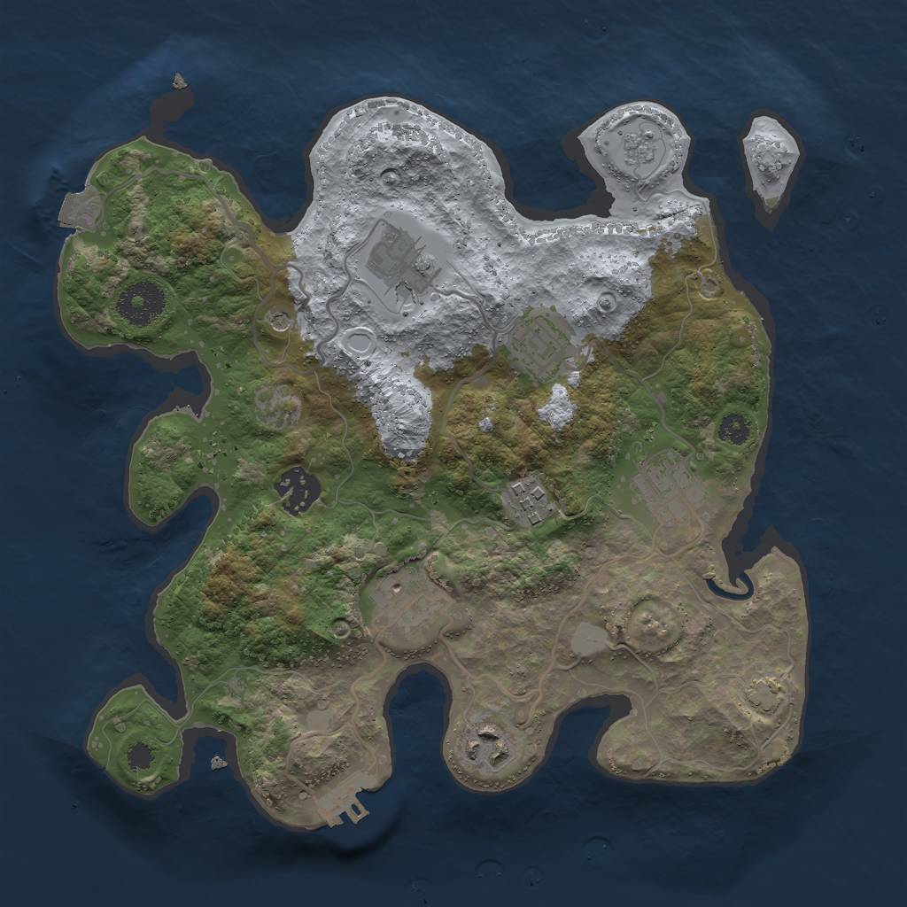 Rust Map: Procedural Map, Size: 3010, Seed: 1, 14 Monuments