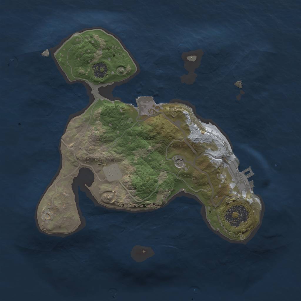 Rust Map: Procedural Map, Size: 2000, Seed: 8172, 5 Monuments