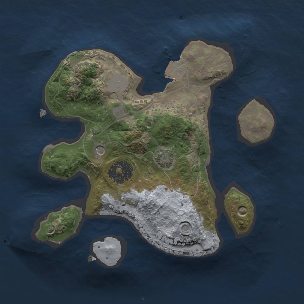 Rust Map: Procedural Map, Size: 2000, Seed: 348616415, 5 Monuments