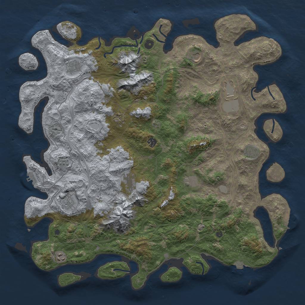 Rust Map: Procedural Map, Size: 5000, Seed: 74564748, 19 Monuments