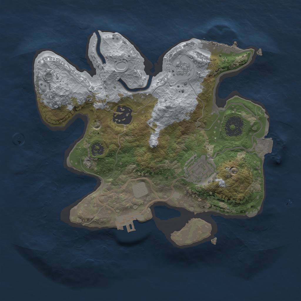 Rust Map: Procedural Map, Size: 2300, Seed: 1234535599, 8 Monuments