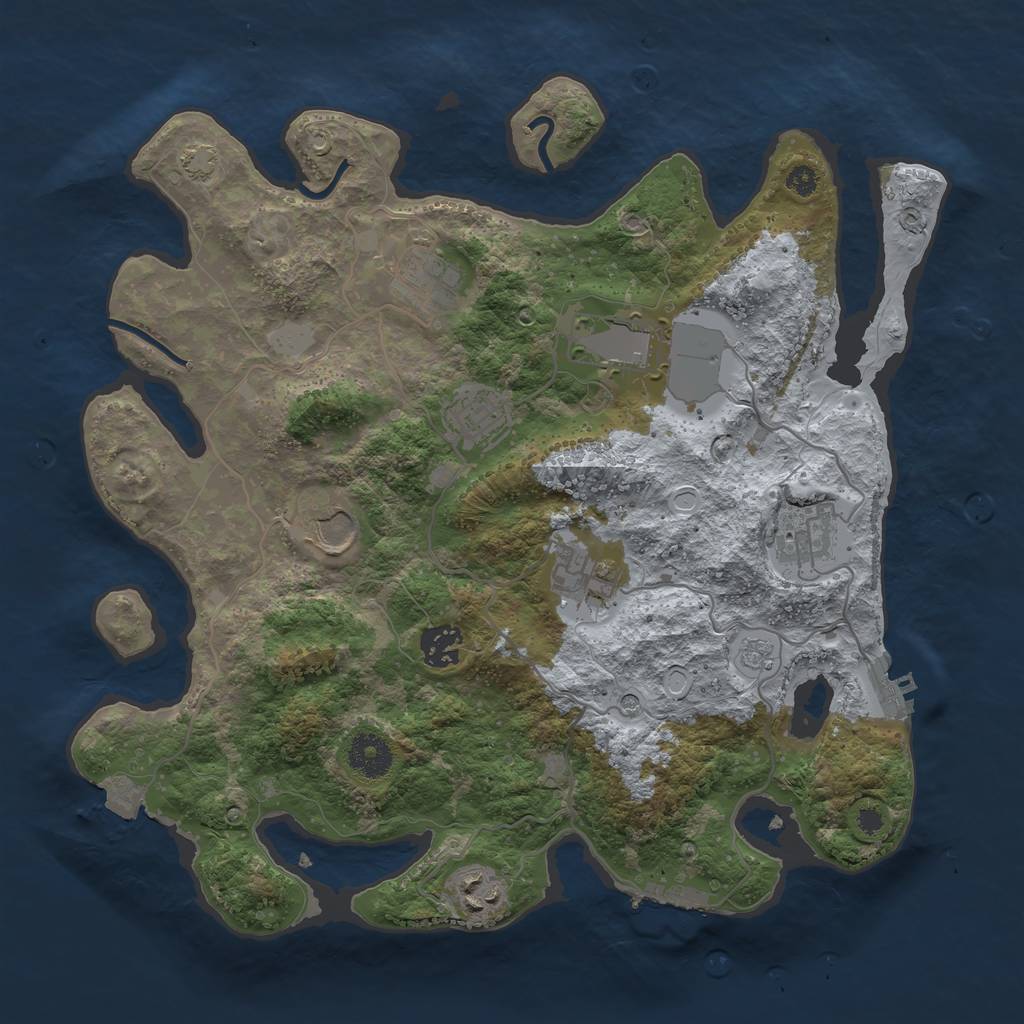 Rust Map: Procedural Map, Size: 3500, Seed: 372616155, 16 Monuments