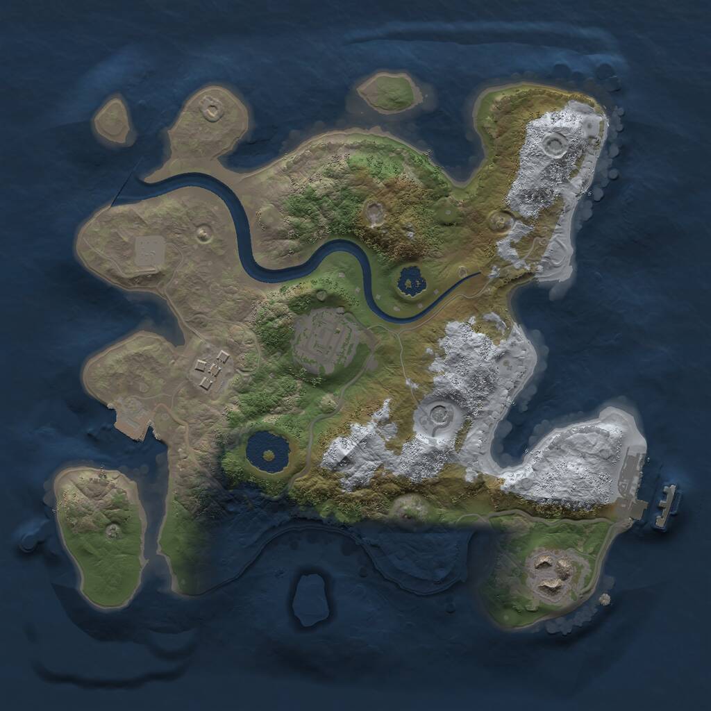 Rust Map: Procedural Map, Size: 2500, Seed: 728505623, 6 Monuments