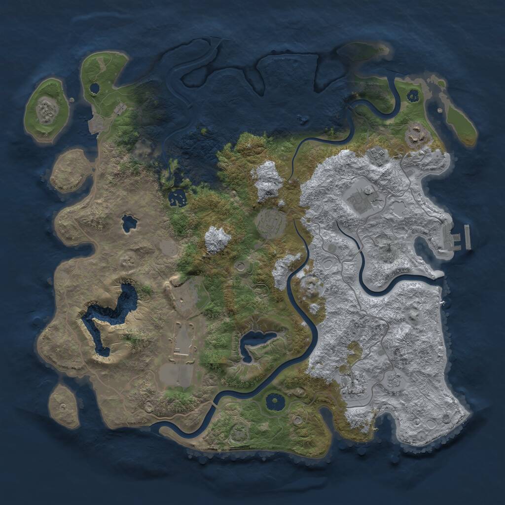 Rust Map: Procedural Map, Size: 4050, Seed: 57930032, 13 Monuments